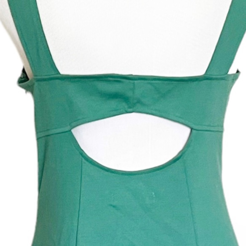 Skater Emerald Green Fit & Flare Cut Out  Sleeveless Green Flirty JustFa… - Picture 6 of 13